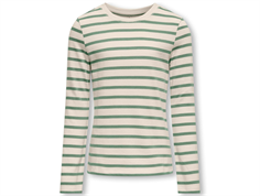 Kids ONLY birch/hedge green stribet bluse